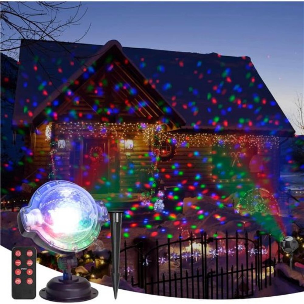 Christmas Projector Lights Multi Function Rotating Falling Snow Projector